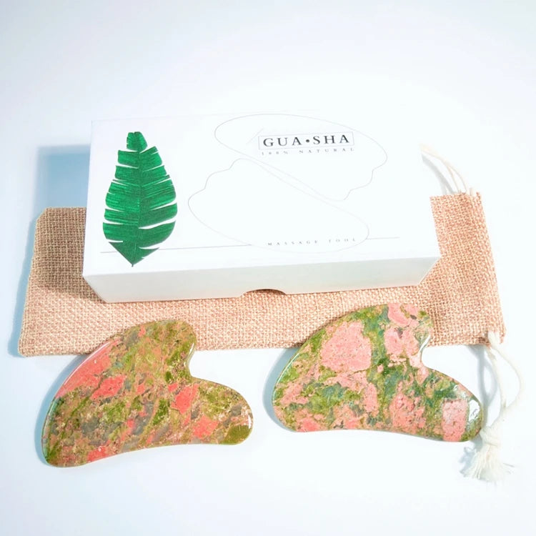 2026 Beauty Facial Massager Unakite Guasha Stone Jade Roller for Face Facial Lifting Massager