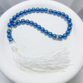 Bohemian Blue Rosary Prayer Beads with Imitation Pearl Tassel  Religious Jewelry for Daily Wear Catholic Gift Arabic Tasheeh