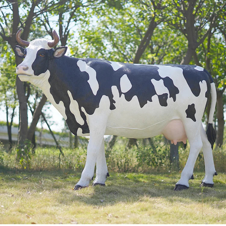 Resin Simulation Cow Statues/ Life Size Cowboy Statue/ Jungle Castle with Cow Ride