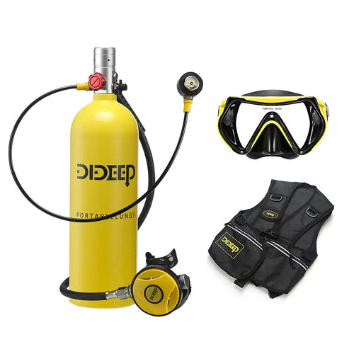 0.5L/1L/2L Aluminum Portable Mini Snorkel Lung Tank Set Diving Oxygen Air Scuba Tank Cylinder Bottle Equipment