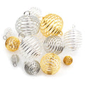 10-30Pcs/lot 9-25mm Metal Spiral Beads Cages Pendants Hollow Bead Caps for DIY Charms Jewelry Making Supplies Accessories
