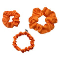 Custom Mini Middle Large Size Silk Satin Scrunchies Wholesale Woven Label Hair Scrunchies Elastic Rubber Band Ponytail Holder