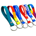 Custom 12mm Ink Injected Silicone Bracelet Keychain Basketball Rubber Bracelet Silicon Key Ring