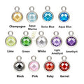 GP 4mm 6mm DSCB Birthstone Charms S925 3A CZ Bezel Drop Checkerboard Zircon for Permanent Jewelry Chains Making Necklace Pendant