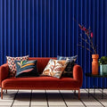 Style Royal Blue 3D Arcs WPC Wall Panel for Interior Decoration