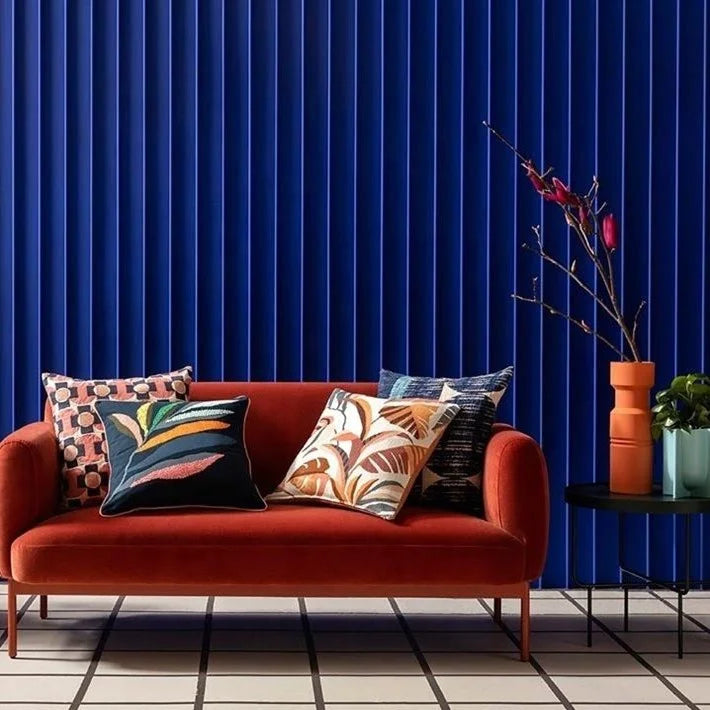 Style Royal Blue 3D Arcs WPC Wall Panel for Interior Decoration