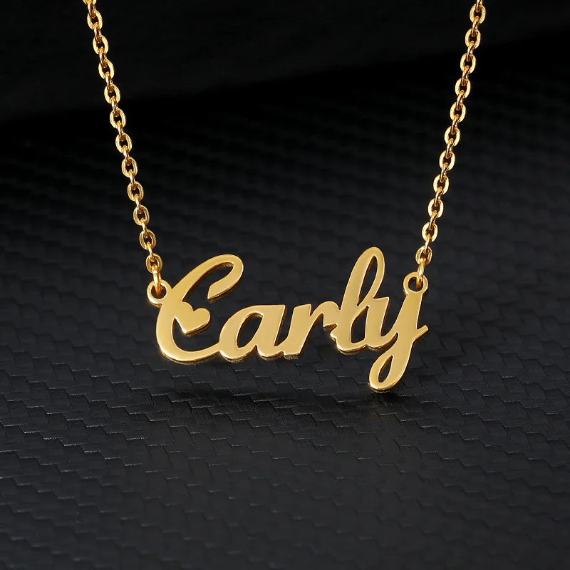 Hot Sale 18k Gold Stainless Steel Necklace Popular Personalize Custom DIY Letter Name Necklace for Women and Men