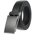 LY33-0132-5 Wholesale Price Custom Belts Men Automatic Buckle Belt Black Genuine Leather Belt for Business