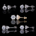 Moissanite Gemstone Stud Earring Starsgem Classic Six Prongs Set 14K 18K Gold Vvs Moissanite Earring for Women Men