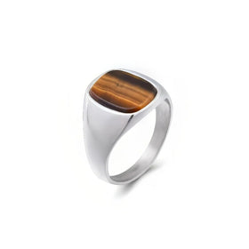 Men's/Women High Quality 316L Stainless Steel Agate Rings in Various Colors Direct Factory Sales