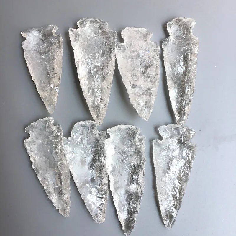 Natural Clear Quartz Crystal Gemstone Ornaments Healing Crystal Arrow Shape Clear Quartz Stone