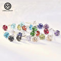CEZ01 Korean Cute Summer Fine Jewelry Fashion Birthstone 925 Sterling Silver Round Cut CZ Diamond Studs Earring for Women Gift