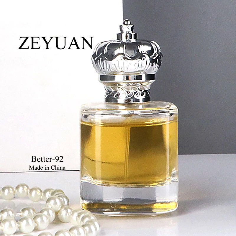 Fancy Empty Cube 30ml 50ml 100ml Square Glass Perfume Bottle with Silver Crown Cap Luxury