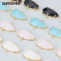 GUFEATHER MB75 Jewelry Accessories 18k Gold Rhodium Plated Nickel Free Copper Glass Charms DIY Pendants 6pcs/lot