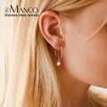 EManco 5PCS Freshwater Pearl Earrings DIY with Irregular Stainless Steel Pearl Large Earrings Party Gift