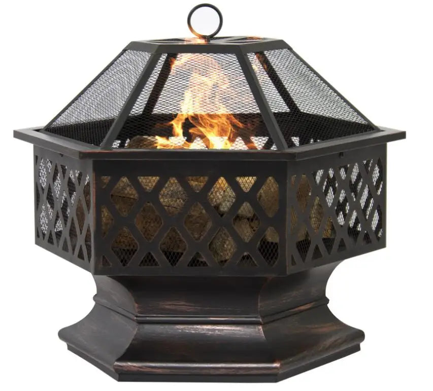 Wholesale Outdoor Large Garden Patio Iron Freestanding Powder Coated Eco-Friendly Wood Burning BBQ Camping Fire Pit