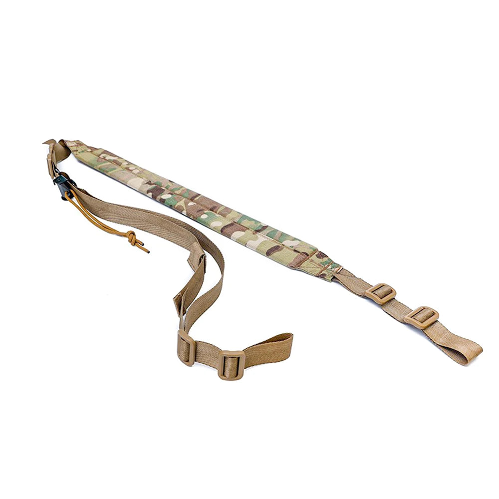 Outdoor Shooting Hunting Dual Point Tactical Shoulder Strap MOLLE Nylon Harness Lanyard Human CS Mission Rope Safety