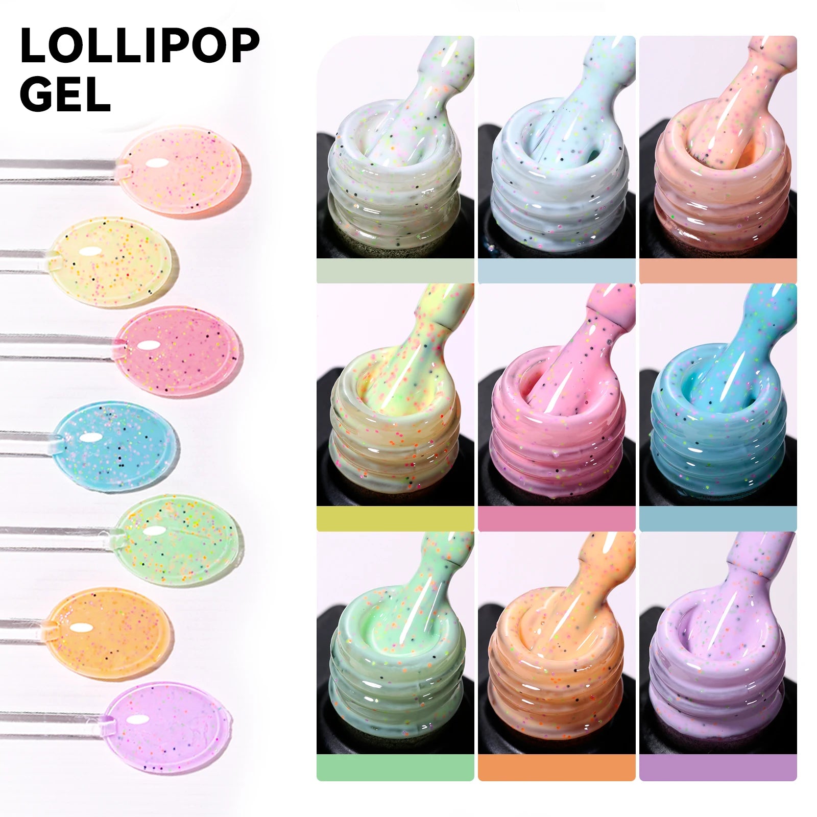 JTING Hot Selling New Summer Popular 9 Colors Sweet Candy Lollipop Nail Gel Polish Collection Set OEM Custom Private Label