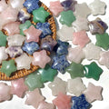 Factory Price 100/bag Hand Carved Polished Natural rose quartz amethyst quartz Crystal  star for Gift