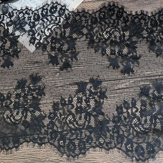 34CM Floral Eyelash Lace Trim Chantilly Fabric Textile LT2615B