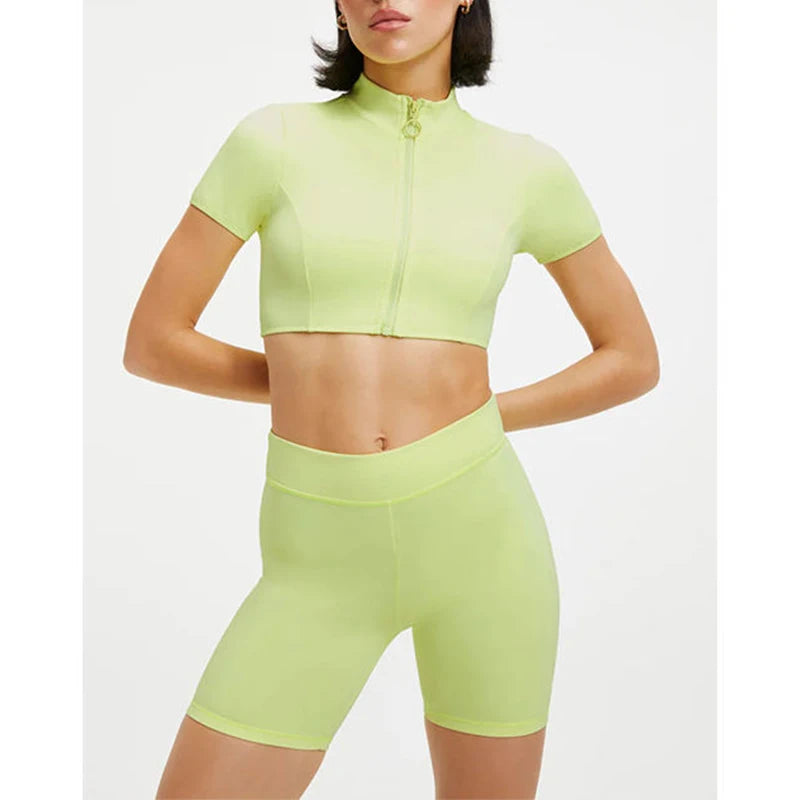 Wholesale Women Short Sleeve Yoga Sets Fitness Workout Gym Short Sets for Women Custom Two Piece Shorts Yoga Set