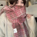200cm*65cm Warm Scarf Women's Winter Dry Rose Powder White Thick Bib Atmosphere Fringed Shawl Scarf