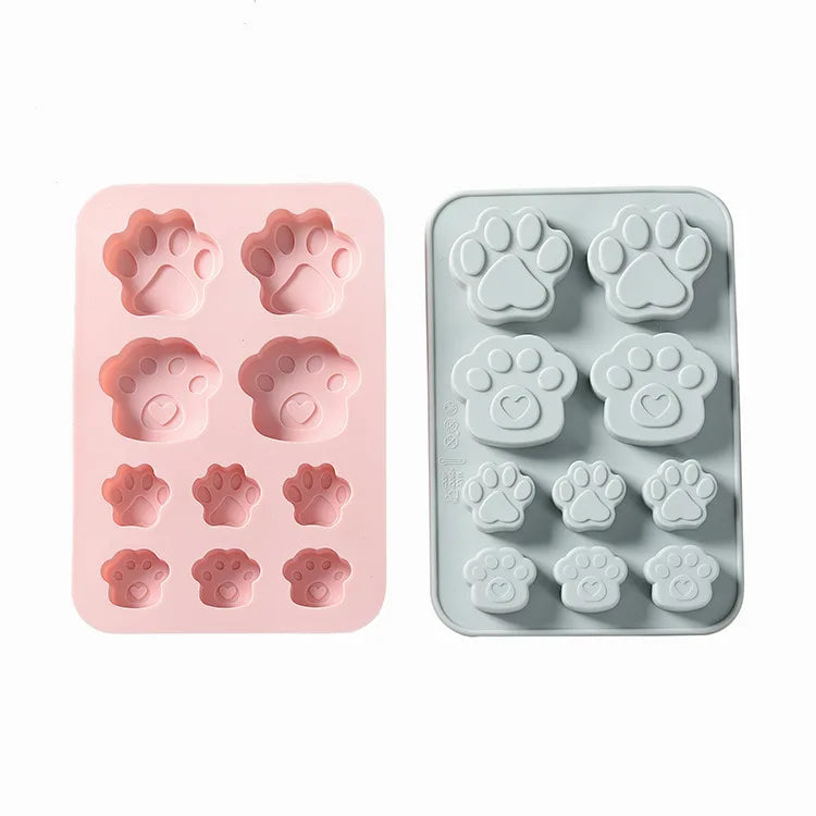 DIY Dog Paw Shape Eco-friendly 10 Holes Large and Small Paw Chocolate Mold Silicone Soap Mold Cake Mould Bakeware Cake Tools