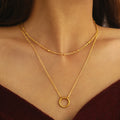 Waterproof Non Tarnish Women Jewelry Wholesale Elegant Gold Silver Layered Necklace Fashion Accessories Layered Necklace Women