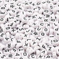 Mixed 7*4mm Flat Round White Acrylic Letter Alphabet Beads for Bracelet Necklace DIY Jewelry Making Plastic & Lucite Beads