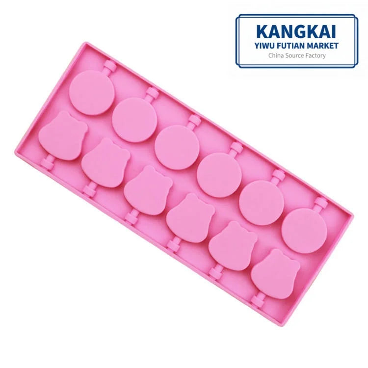 Wholesale OEM Food Grade 12 Cavity Bear Shape Cartoon Lollipop Chocolate Mould Silicone Kitchen Baking Eco-Friendly Molds for