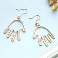 Alloy Gold and Silver Hasma Hand Hoop Dangle Earrings