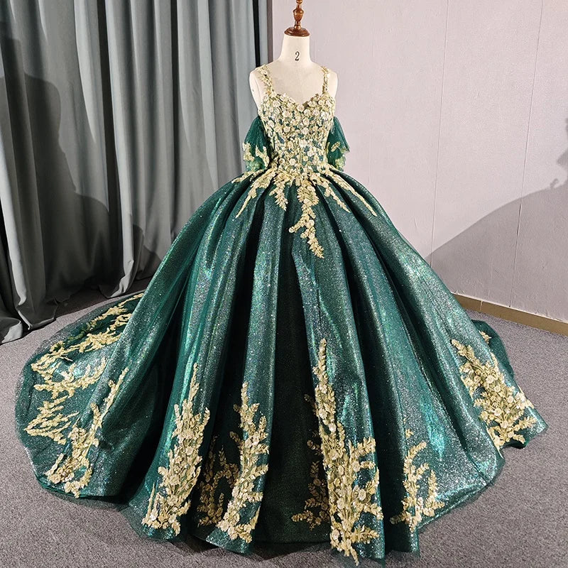 Jancember 6641 Modest Green Off Shoulder Formal Evening Quinceanera Dresses