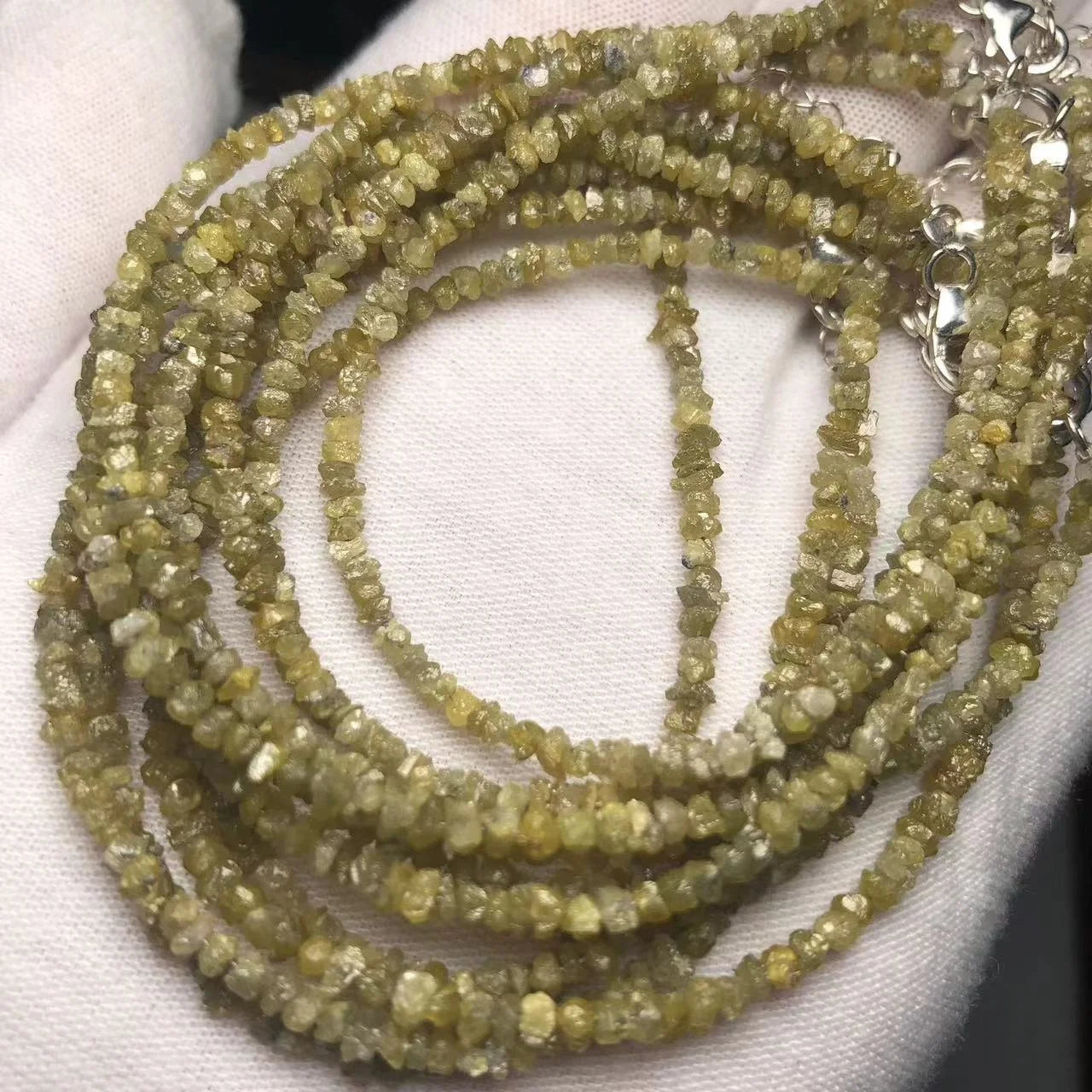 Meihan Wholesale Top Natural Yellow Green Diamond Original Rocks Loose Beads Bracelets & 925 Silver Design Trending Products