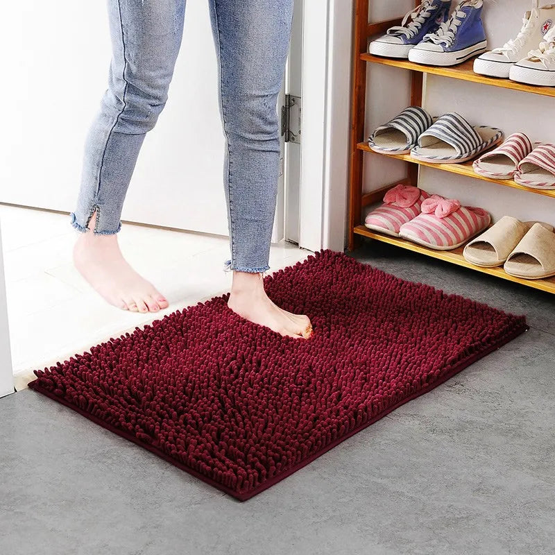 Custom Soft 16" X 24" Soft Plush Water Absorbent Quick Dry Bath Mat Chenille Bath Rug Floor Door Mat