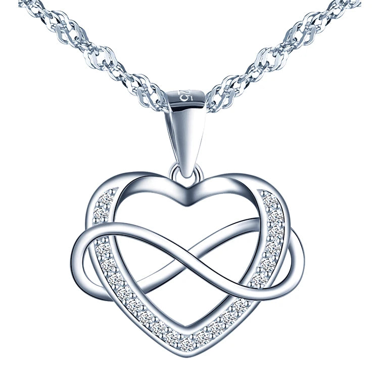 Hot Sale Pure 925 Sterling Silver Jewelry Heart Necklace for Women