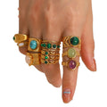 Women Geometric Open 18K Gold-plated Adjustable Jewelry Stackable Ring