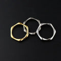Stainless Steel Simple Geometric Hexagon Ring Normcore Minimalist Couple Pair Rings Hip Hop for Men Women Fashion Jewelry Style