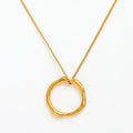 Fenny Wholesale 18K PVD Plated Versatile Irregular Circle Pendant Stainless Steel Choke Chain Necklace for Women