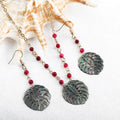 Hawaii New Monstera Leaf Mop Jewelry  Handmade Natural Stone Agate Chains Earrings Mother of Pearl Jewelry for Women