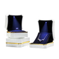 Luxury White Led Jewelry Box Necklace Pendant Ring Box with Led Lamp Jewelry Packaging Wholesale Customization
