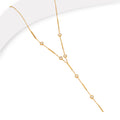 Fatingna Trendy Style 18K Gold Plated Stainless Steel Necklace with Cubic Zirconia Geometric Y Shape Link Chain-for Parties