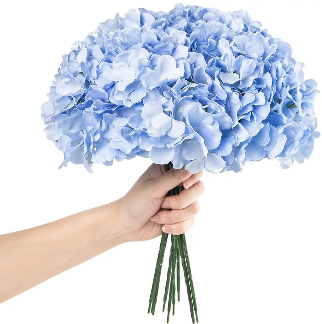 10pcs Hydrangea Silk Flowers Heads With Stems Artificial Hydrangea Flowers for Wedding Home Party Baby Shower Decor MegaBDM