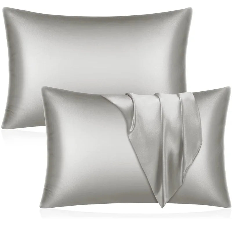 Pillow Case Double-Sided Ice Pillowcase Plain Satin Solid Color Summer Pillow Cushion Wholesale
