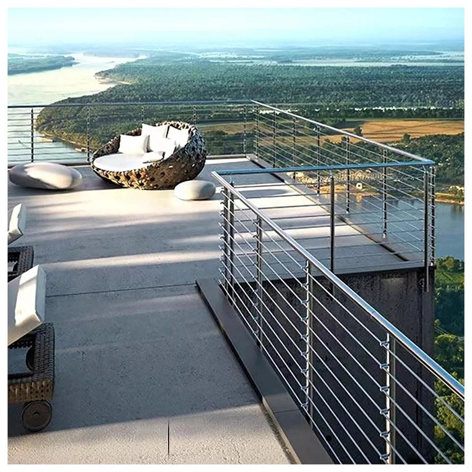EKOO 316 Stainless Steel Cable Railing Fitting Stair Posts 36\" Outdoor Low Maintenance Modern Design