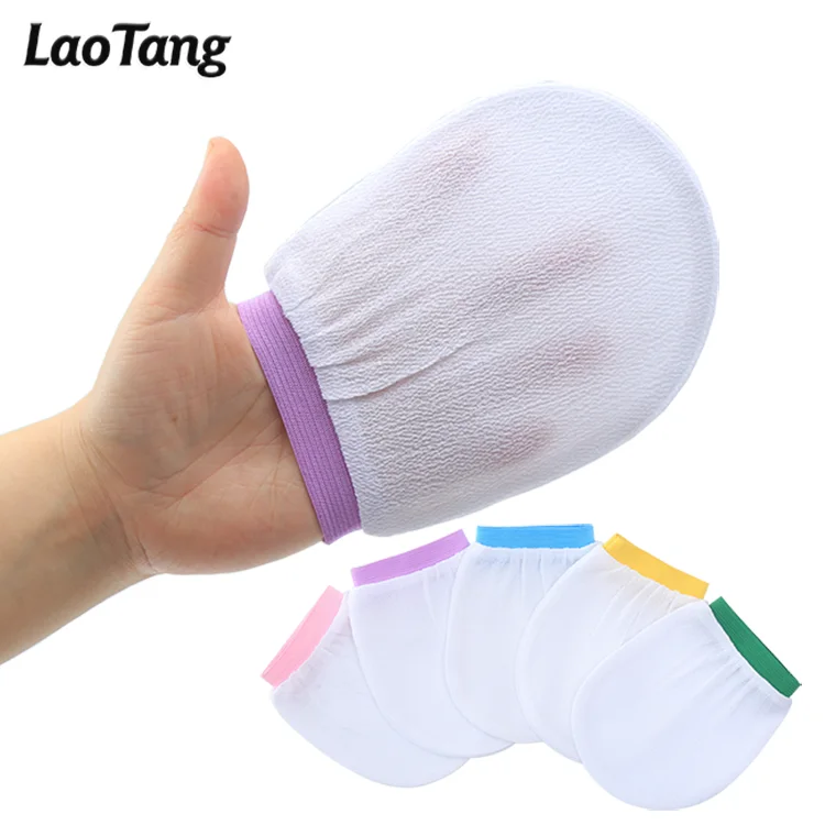 New Arrival Natural Exfoliating Glove Bath Mitt 100% Pure for Face and Body Remove Dead Skin