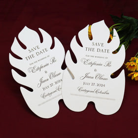 Fancy Soft Paper Double Sides Gold Foil Save the Date Irregular Shape Absorbent Paper Wedding Invitation Card