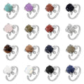 Wholesale New Fashion Simple Colorful Natural Round Shaped Gem Stone Turtle Rings for Women