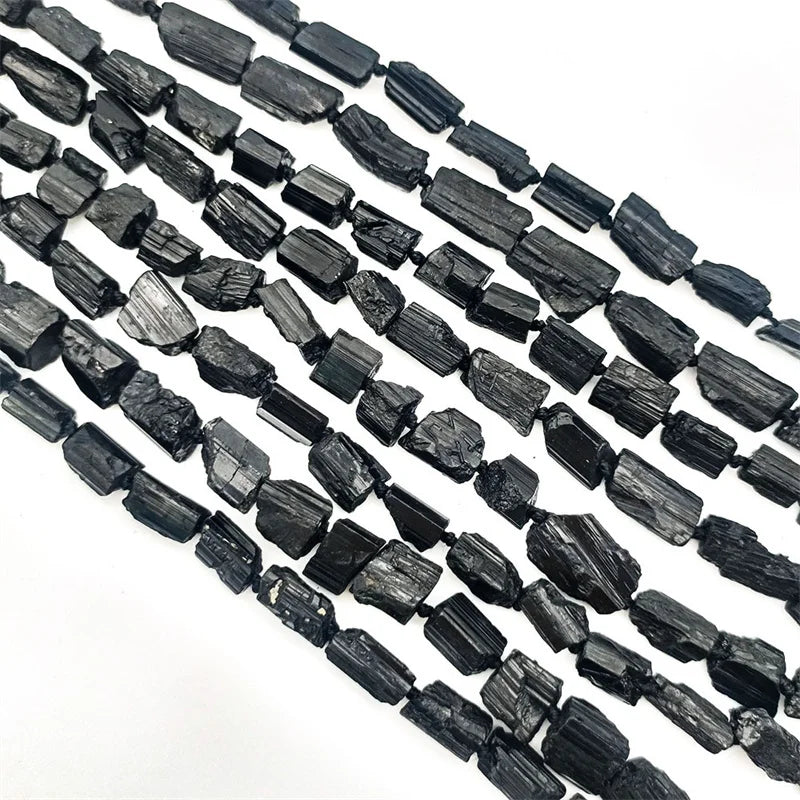 Natural High Quality Gemstone Loose Rough Raw Crystal Beads Black Tourmaline Bead for Jewelry