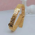 Qiuhan OEM/ODM Stainless Steel 18K Gold/Platinum/Silver Plated Personalized Letter Watchband Customized Nameplate Charm Bracelet