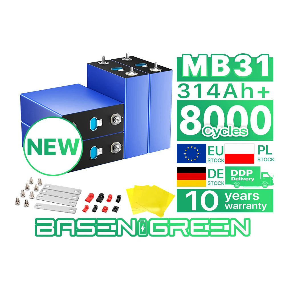 PL Stock MB31 314Ah 3.2V Lifepo4 Battery 8000 Cycles Energy Storage System Cell Lifepo4 Lifepo4 Battery